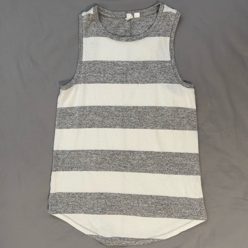 GAP Gray and White Striped Tank Top